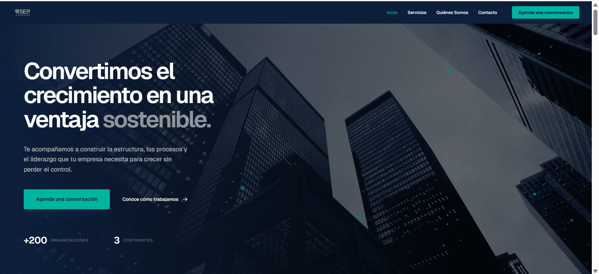 Página de inicio de SER Consultores
