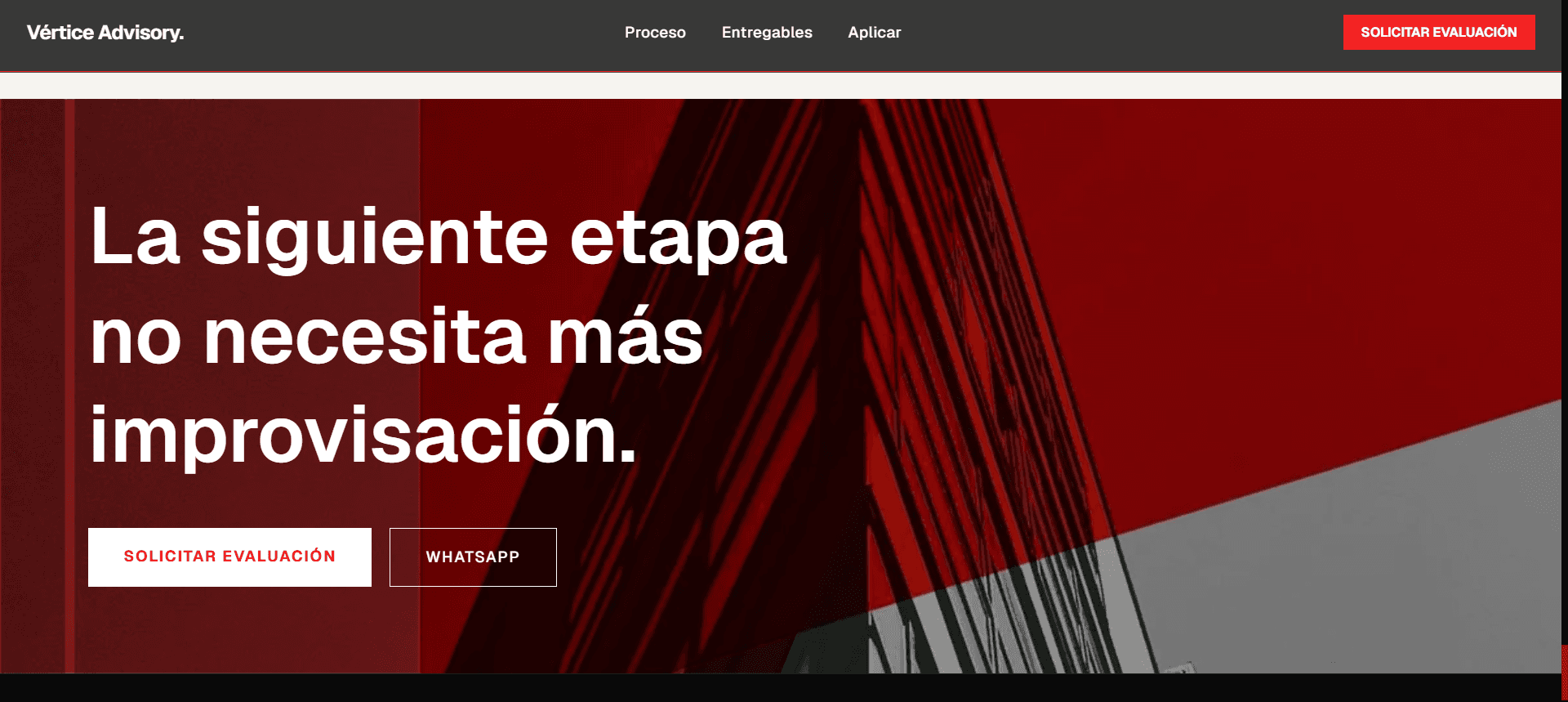 Sección de entregables de Vértice Advisory