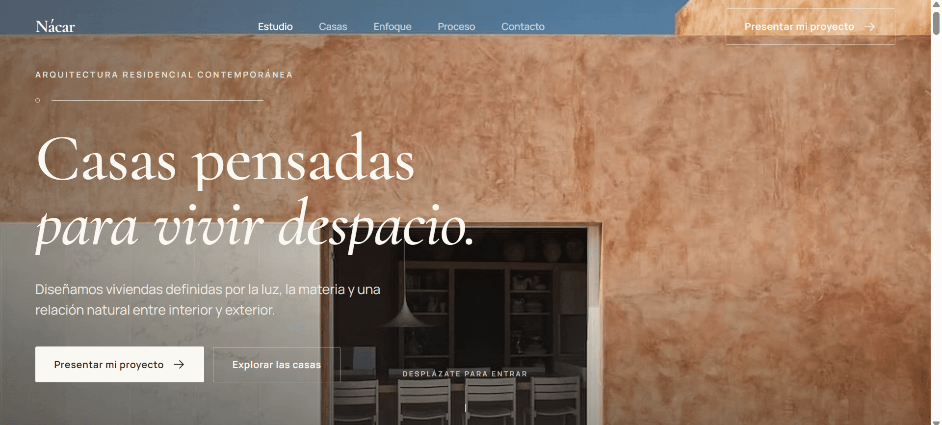 Página de inicio del estudio Nácar